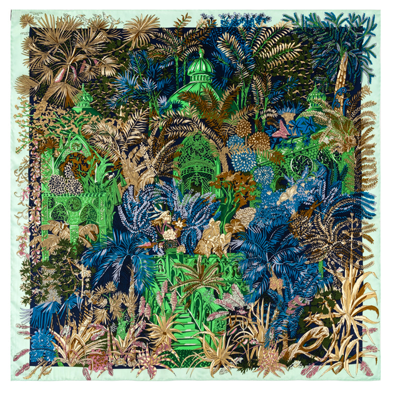 Scarf Silk Square - Foulard en soie sergé roulé à