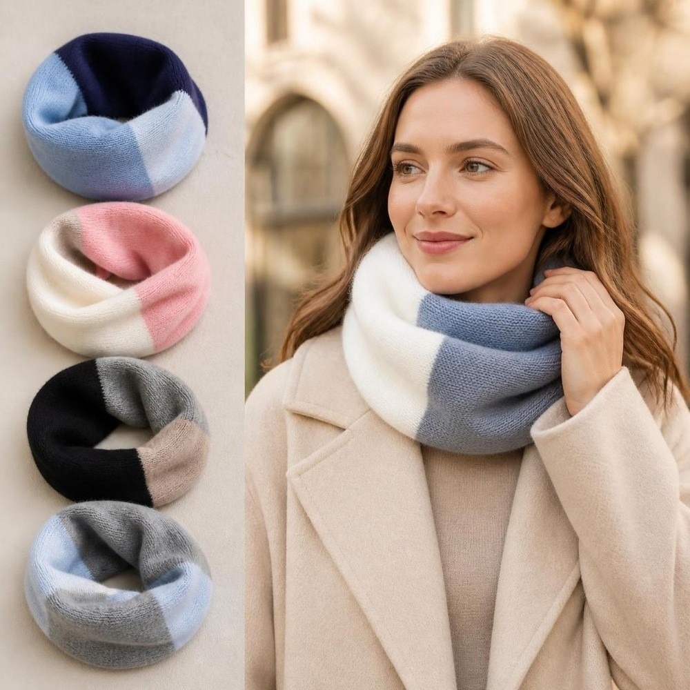 Infinity Scarf Knit - Écharpe infinie tricotée à empiècements doux