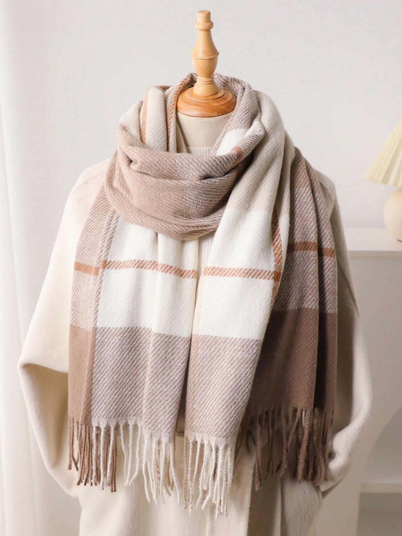 Infinity Scarf Knit - 1 pièce, foulard à carreaux en