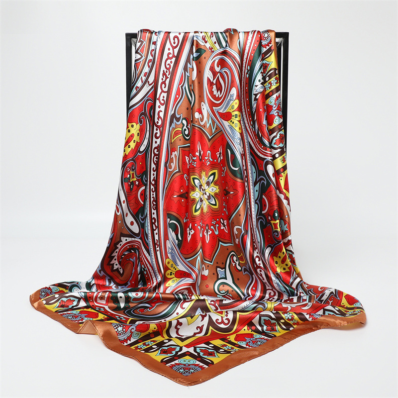 Scarf Silk Square - Écharpe carrée grande taille 90 cm,