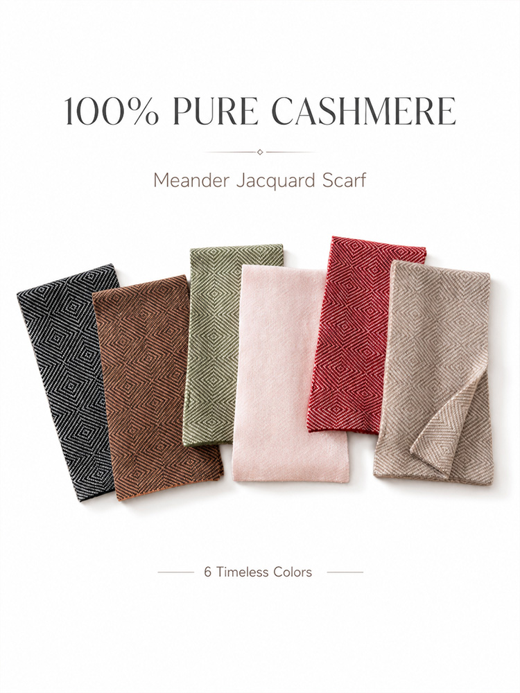 Muffler Men Wool - Écharpe 100% cachemire, écharpe jacquard, double
