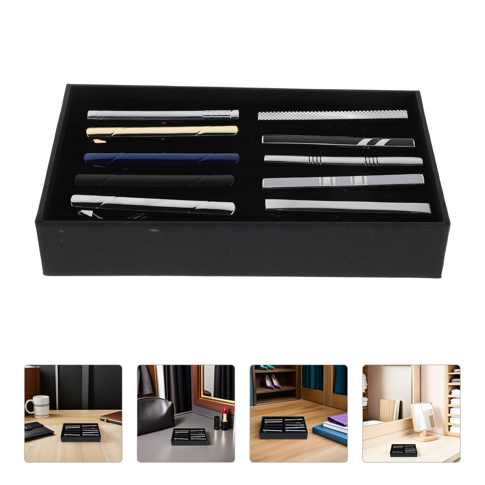 Tie Bar Set Gift - Ensemble de 10 pinces à cravate